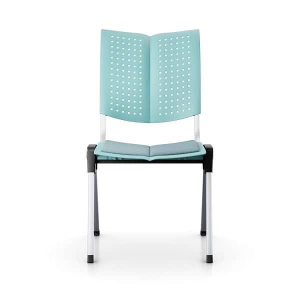 Kantine- Og Konferansestol, HÅG Conventio Wing 9821, Polstret Sete, Farge: Sea Green, Farge base: RAL9006 Sølv Aluminium
