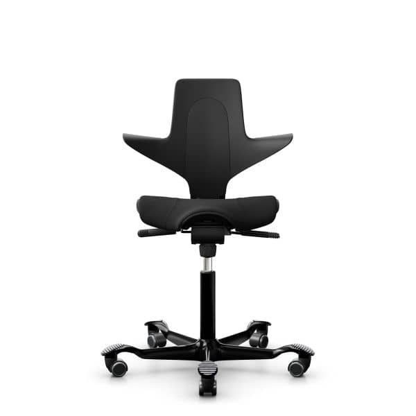 Kontorstol HÅG Capisco Puls 8020, Liftomat: 200 mm, Farge: Black  , Farge base: RAL9005 Sort Aluminium