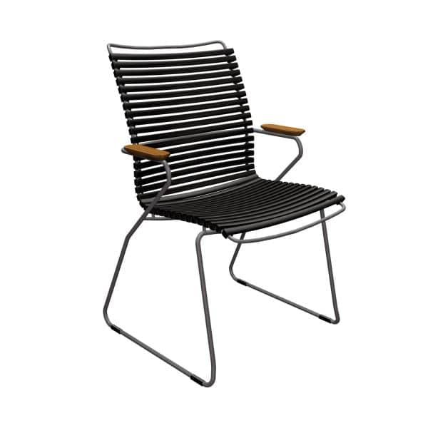 Click Dining Chair Tall Back With Armrest, Farge: Black