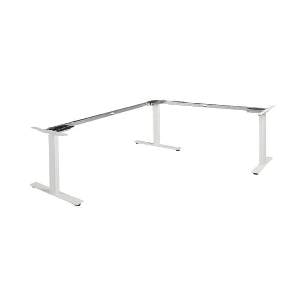 Business 3-ben Elektrisk Hev/senk Understell, Farge Base: RAL9016 Hvit Aluminium