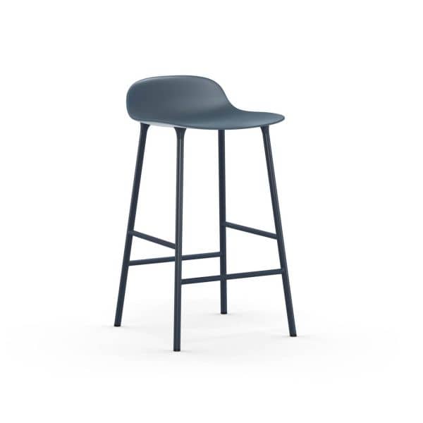 Form Barstool 65cm, Steel, Farge: Blue