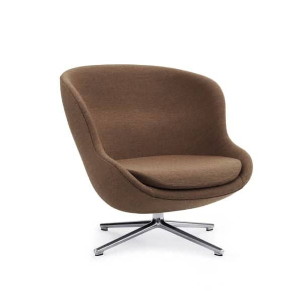Hyg Lounge Chair Low Swivel, Polished Aluminium, Farge: Synergy LDS37