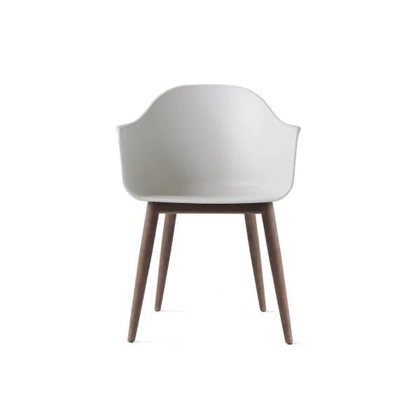 Harbour Dining Chair, Oak Base, Plastic, Farge: Light grey , Farge base: Mørkbeiset Eik