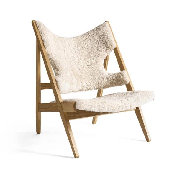 Knitting Lounge Chair, Farge: Naturlig Eik / Saueskinn Natur