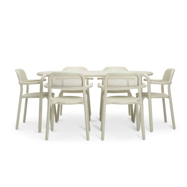 Toní Tavolo Table + 6 Armchair, Farge: Desert