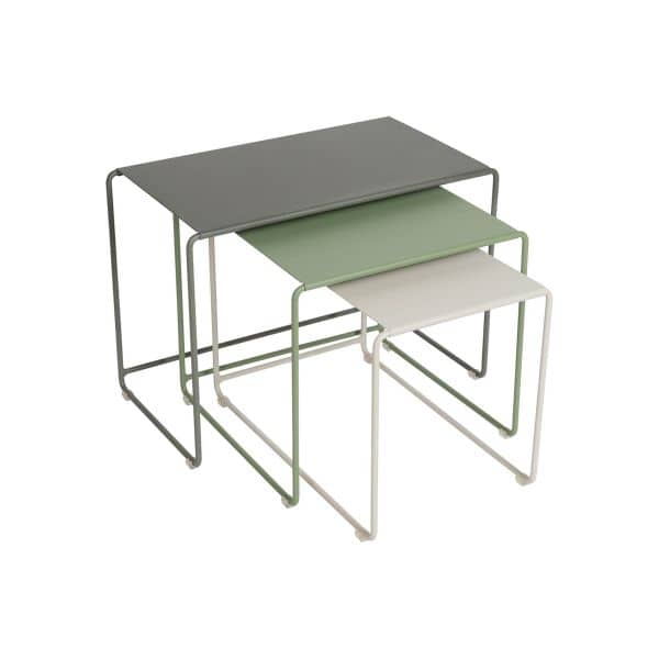 Oulala Set of 3 Nesting Low Tables, Farge: Rosemary / Cactus / Clay Grey
