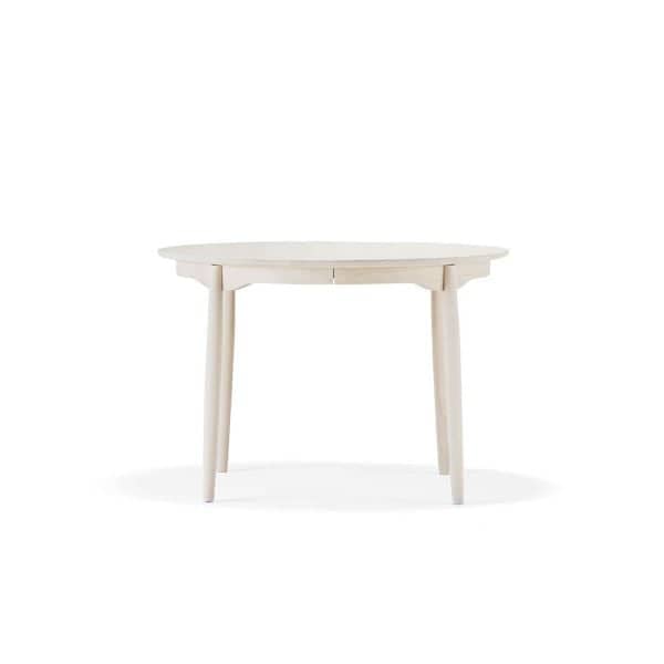 Carl Table Ø115 cm, Extendable, Farge: Bjerk - Hvitoljet