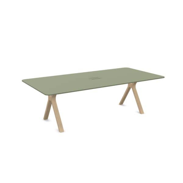 Space Møtebord, Farge: Olive Linoleum 4184, Størrelse: 240 x 120 cm