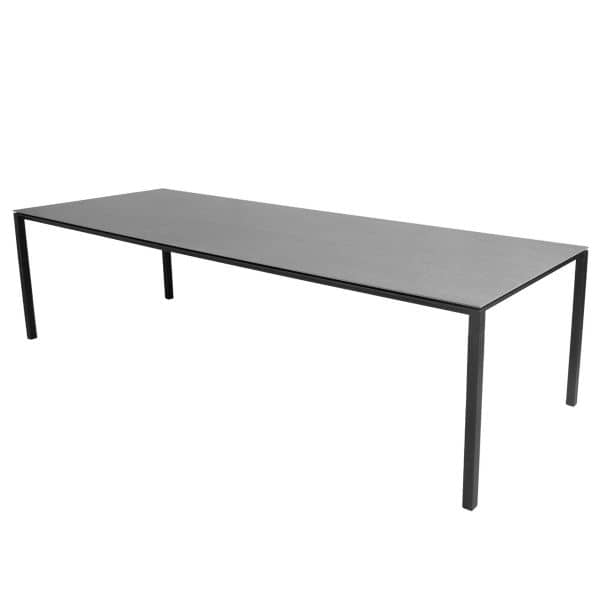 Spisebord Cane-Line, Pure - Størrelse: 280x100 cm, Farge: Basalt Grey, Farge base: Lava Grey Aluminium