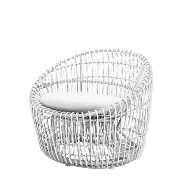 Lenestol Cane-Line, Nest Round Stol, Farge: Hvit