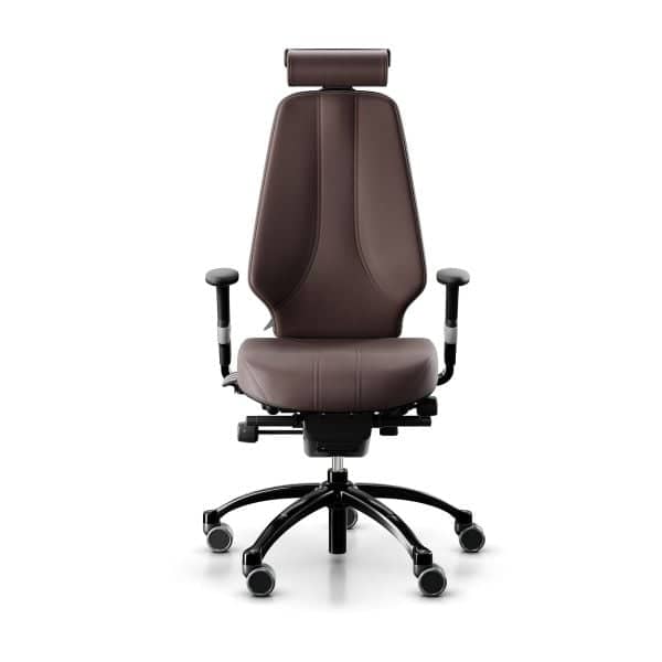 RH Logic 400 Kontorstol Elite, Hud, Farge: Paloma Soft ATG55130 Maroon, Farge base: RAL9005 Sort Aluminium