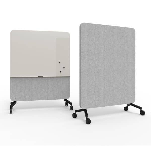MOOD FABRIC Mobile glasstavle, Farge: Soft 150 / Blazer Lite LTH39 Retreat, Farge Base: Sort, Størrelse: 1500x1960 mm