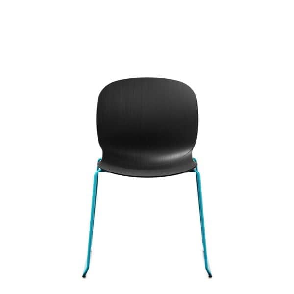 Kantine- Og Konferansestol RBM Noor 6065, Trådunderstell, Skall: Eik, Farge: Dark Stained Oak , Farge base: Aqua