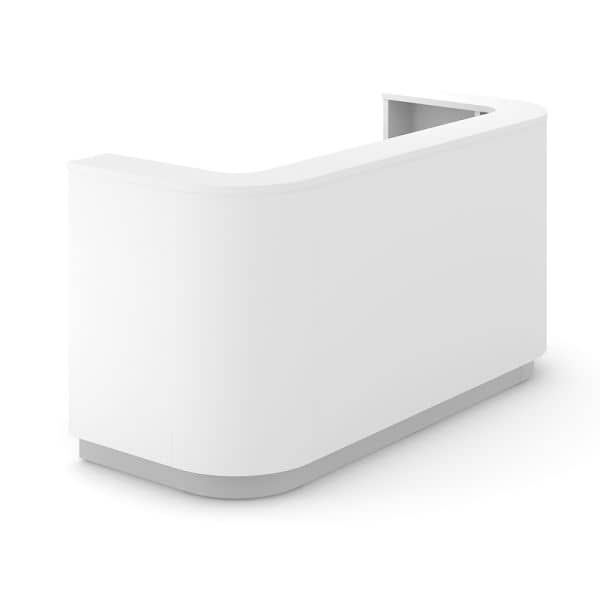 Resepsjonsdisk Cosy, Hvit, Lengde 1960 mm, Fast Bordplate