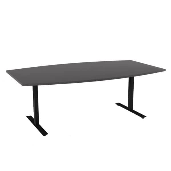 Konferansebord SC Ellipse 2100x1200 mm, Farge: Grafitt Laminat 19, Farge base: RAL9005 Sort Aluminium