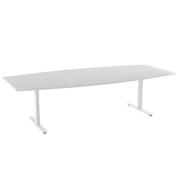 Konferansebord SC Ellipse 2700x1200 mm, Farge: Hvit Laminat 16, Farge base: RAL9016 Hvit Aluminium