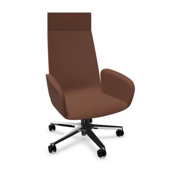 Møteromsstol Sitland, Why Not Executive Chair med Polert Understell, Farge: SXNX097748 Hud/Kunsthud Cognac